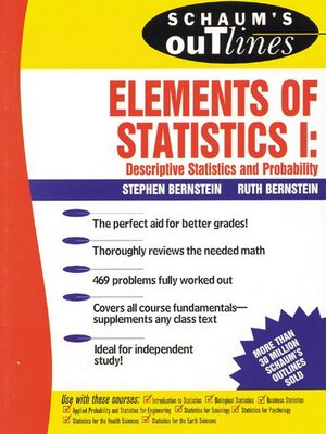 cover image of Schaum's Outline of Elements of Statistics I